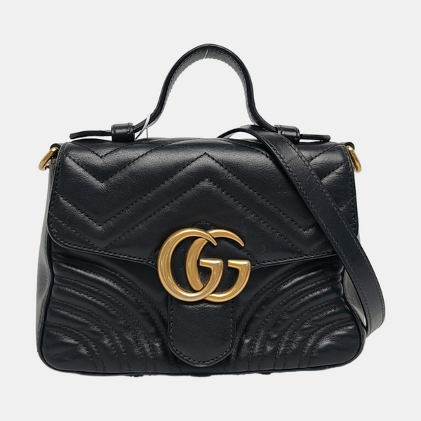GG Marmont Mini Quilted Calfskin Black