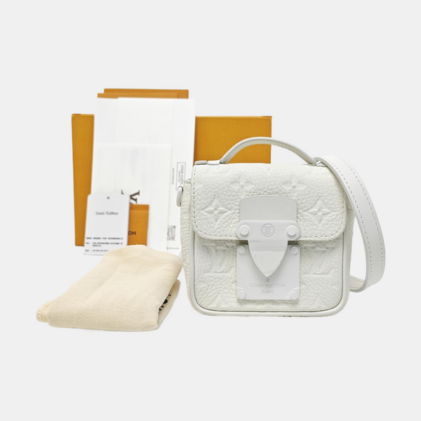 S LOCK Monogram Calfskin White