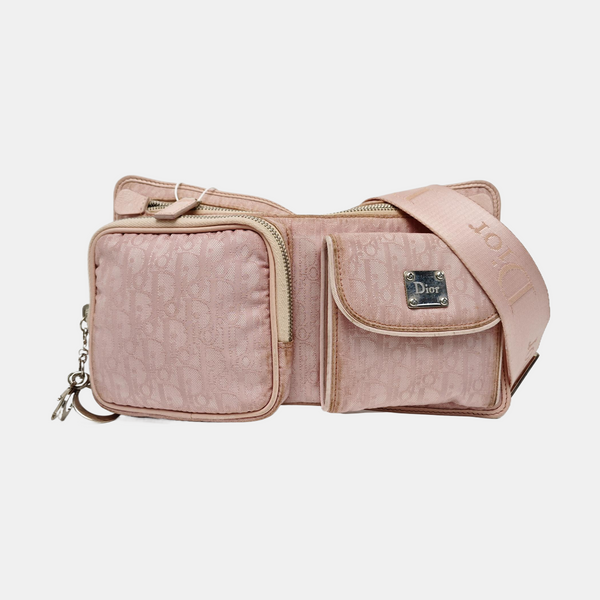 Oblique Canvas Belt Bag Pink