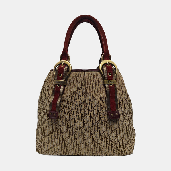 Oblique Canvas Tote Bag Beige