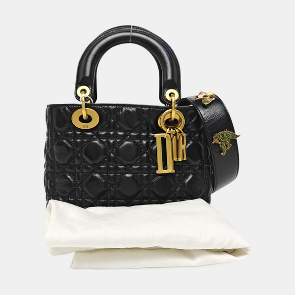 Lady Dior Small Cannage Lambskin Black