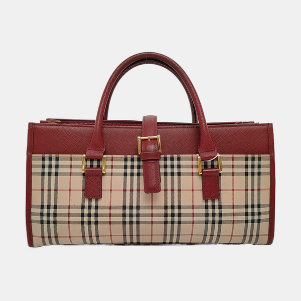 House Check Canvas Tote Canvas Beige
