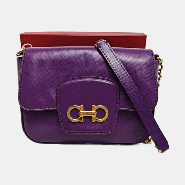 Calfskin Shoulder Bag Purple