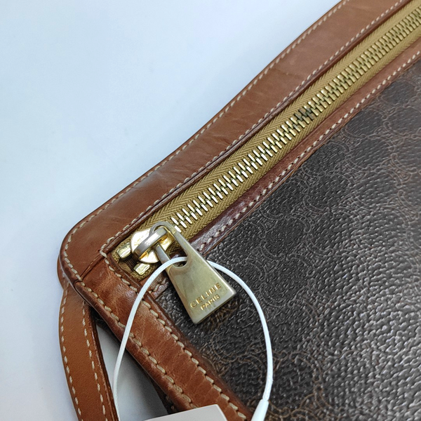 Authenticated pre-owned MACADAM CLUTCHES Coated Canvas Brown - Clutch at Looply