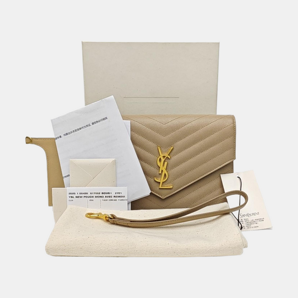 MONOGRAM Chevron Calfskin Beige