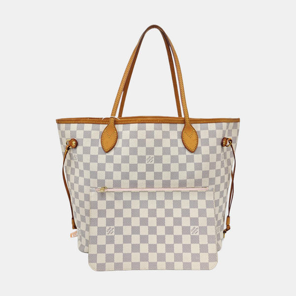 NEVERFULL MM Damier Azur Coated Canvas White