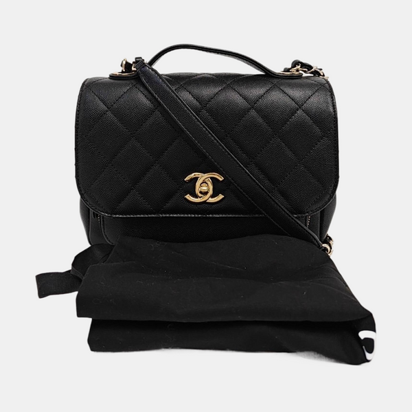 COCO HANDLE Small Quilted Grained Calfskin Black