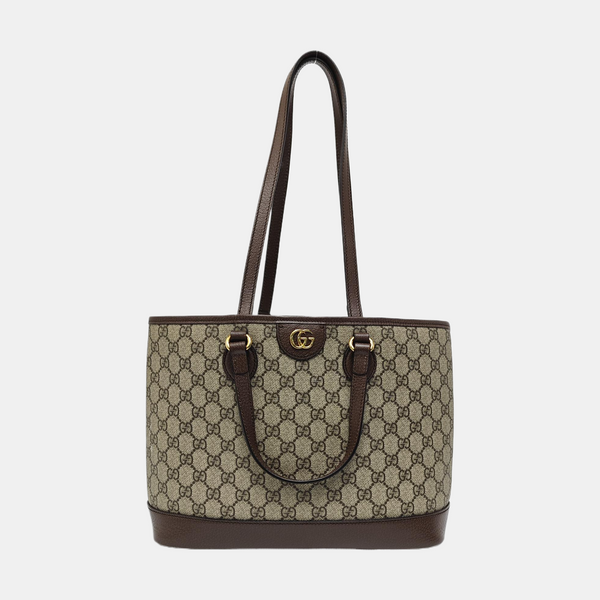 Ophidia Medium Monogram Coated Canvas Beige