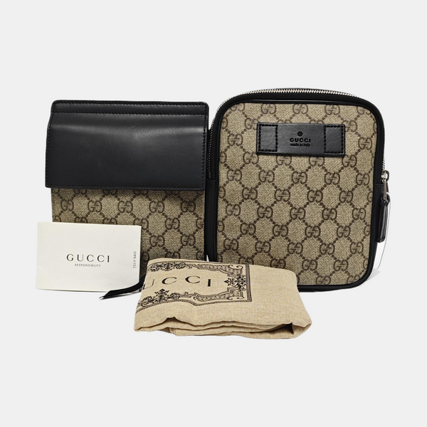 GG Belt Bag Monogram Coated Canvas Beige