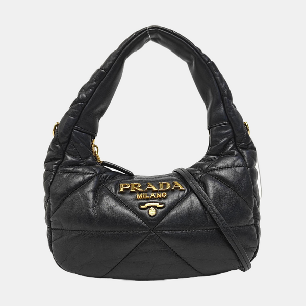 Quilted Lambskin Shoulder Bag Mini Black