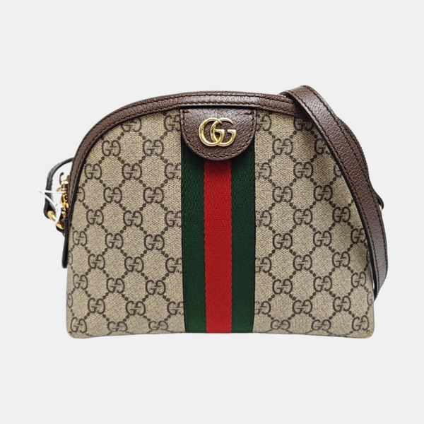Ophidia Small Monogram Coated Canvas Beige