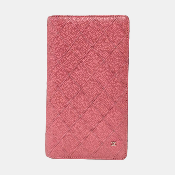 Quilted Calfskin Wallet Pink