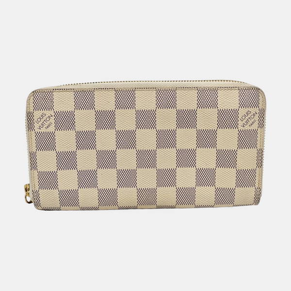 ZIPPY Damier Azur Coated Canvas White Wallet
