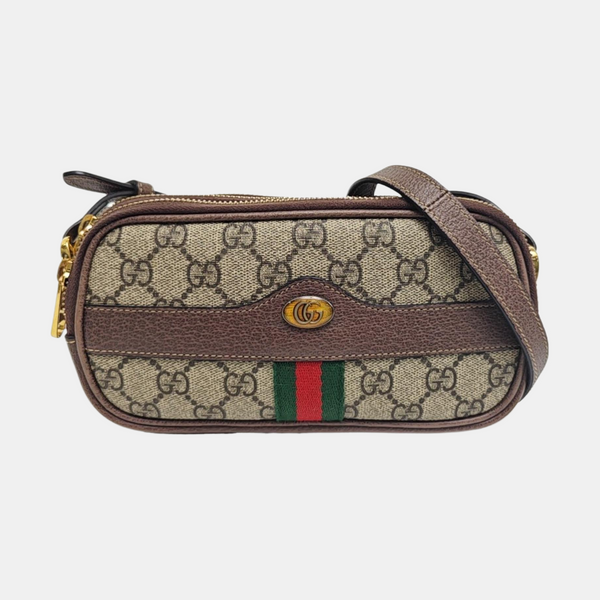 Ophidia Mini Monogram Coated Canvas Beige