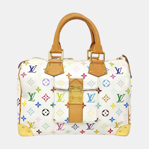 LV × TM SPEEDY 30 Monogram Coated Canvas White