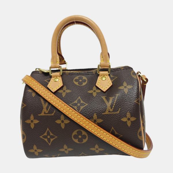 SPEEDY Nano Monogram Coated Canvas Brown