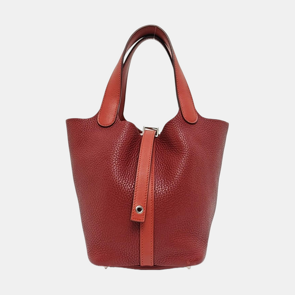 Authenticated pre-owned Picotin Lock 18 Clemence Red - Bucket Bag at Looply