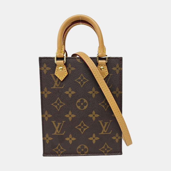 SAC PLAT Mini Monogram Coated Canvas Brown