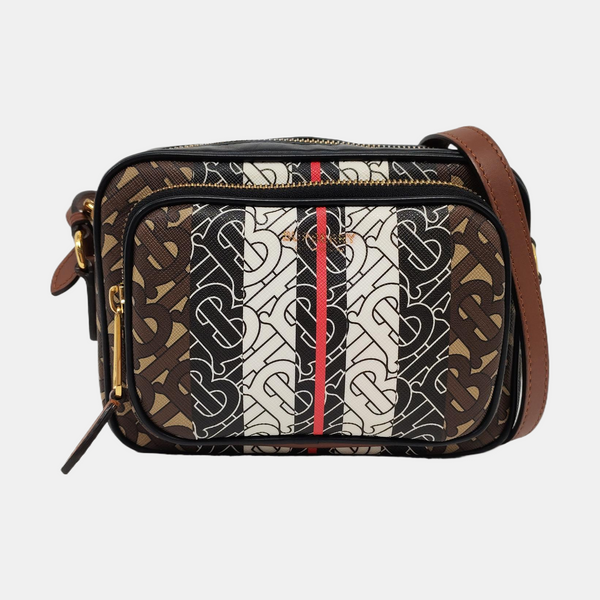 Coated Canvas Crossbody Bag Brown