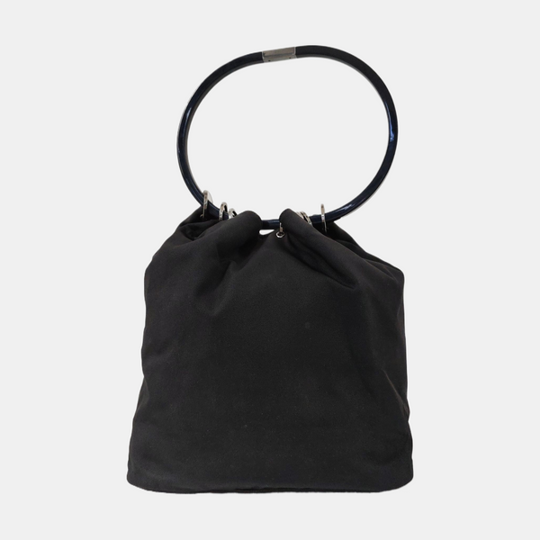 Fabric Top Handle Bag Black