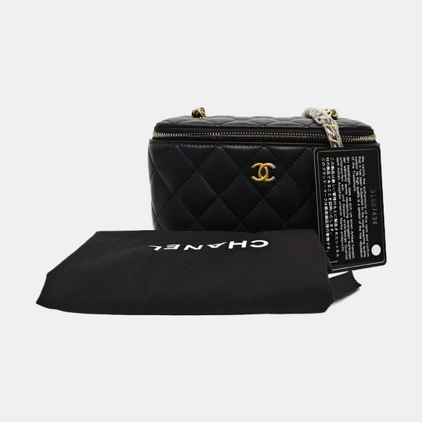 VANITY CASE Small Quilted Lambskin Black