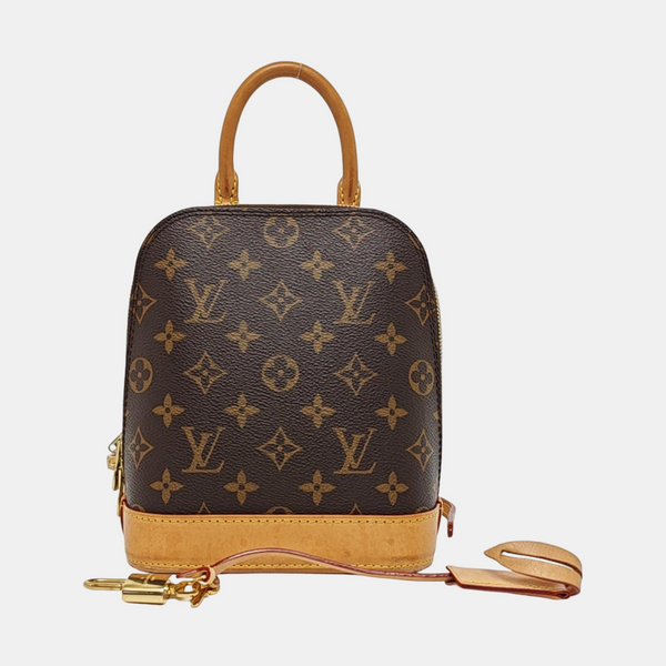 ALMA Mini Monogram Coated Canvas Brown