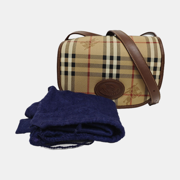Coated Canvas Shoulder Bag Beige