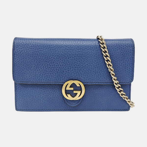 Interlocking G Small Calfskin Blue