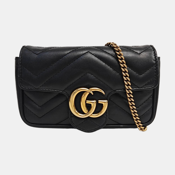 GG Marmont Mini Quilted Calfskin Black