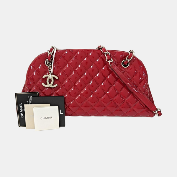 JUST MADEMOISELLE Quilted Patent Leather Red