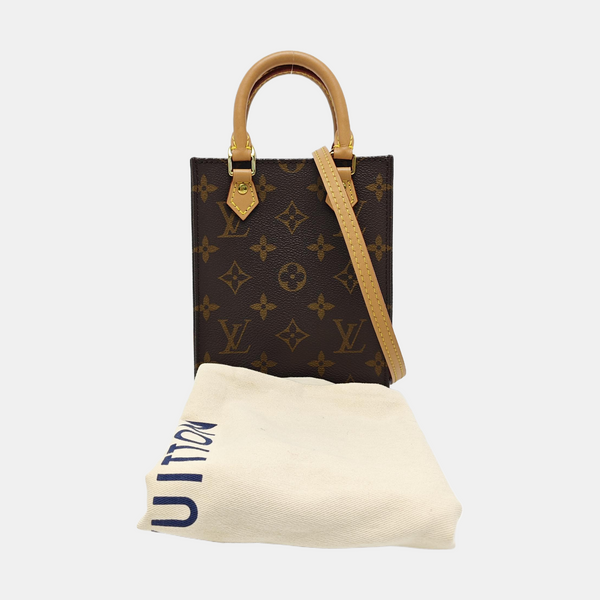SAC PLAT Mini Monogram Coated Canvas Brown
