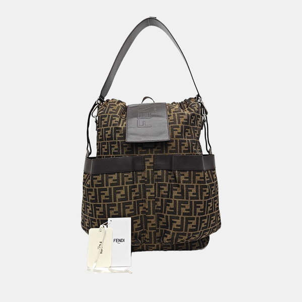 FENDI Strike Large Canvas Brown