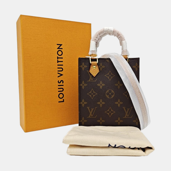 SAC PLAT Mini Monogram Coated Canvas Brown