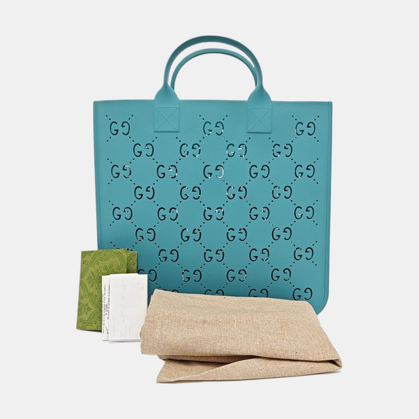 Monogram Rubber Tote Bag Blue