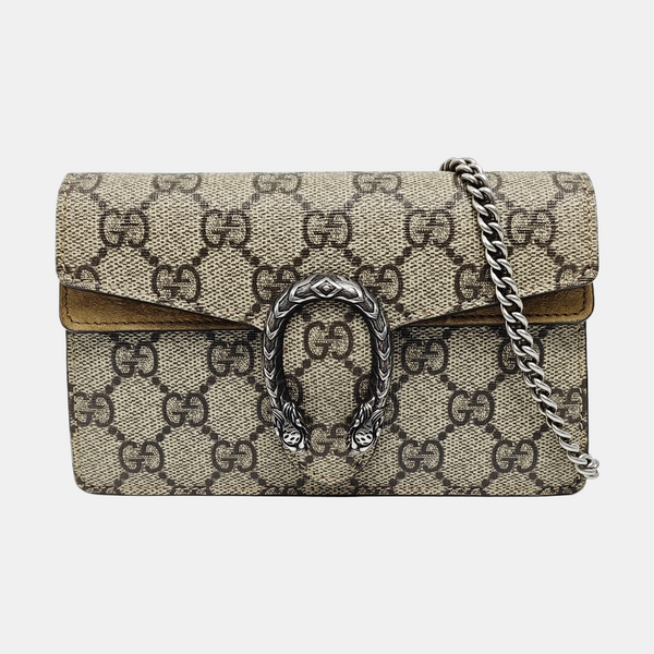 Dionysus Super Mini Monogram Lona Revestida Beige