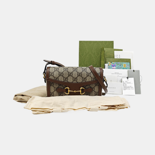 Horsebit 1955 Mini Monogram Coated Canvas Beige