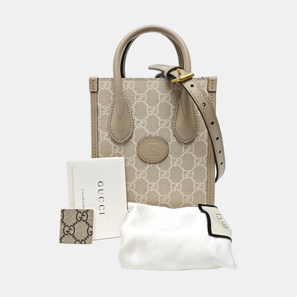 Retro Mini Monogram Coated Canvas Beige