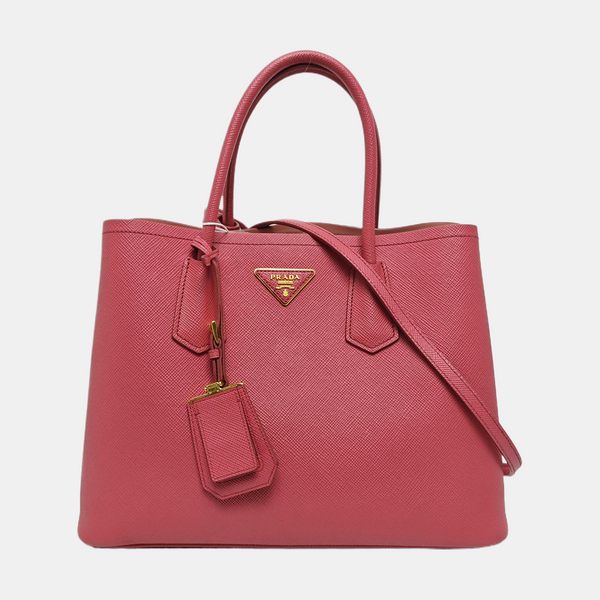 Double Medium Saffiano Calfskin Red