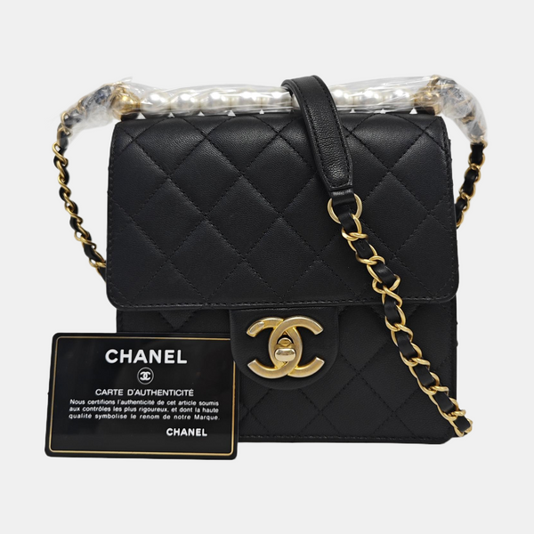 Quilted Lambskin Mini Black
