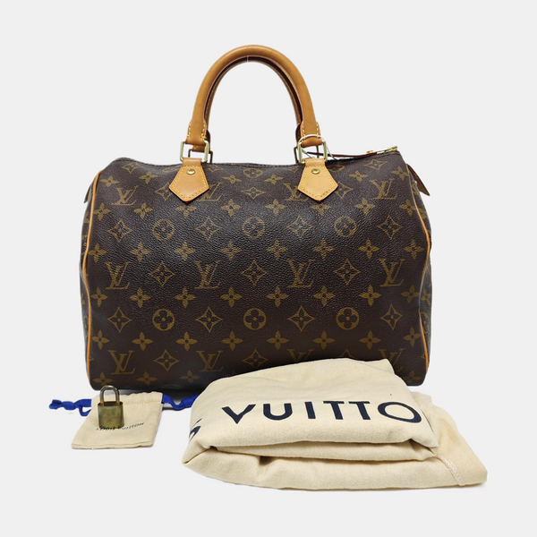SPEEDY 30 Monogram Coated Canvas Brown