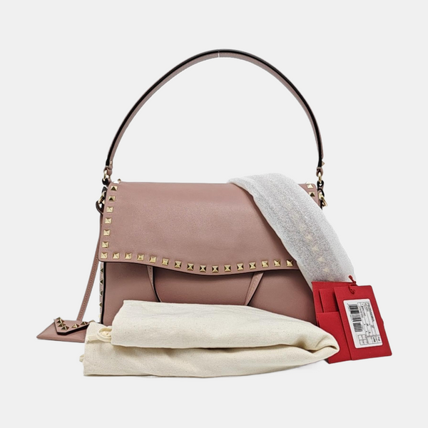 Rockstud Calfskin Beige