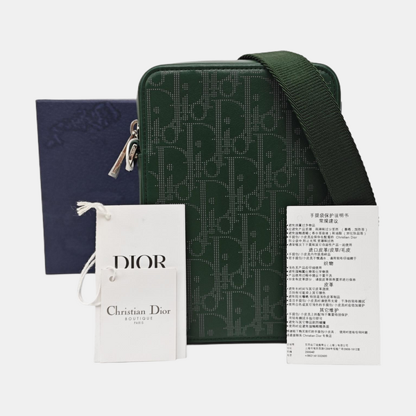 World Tour Oblique Calfskin Green