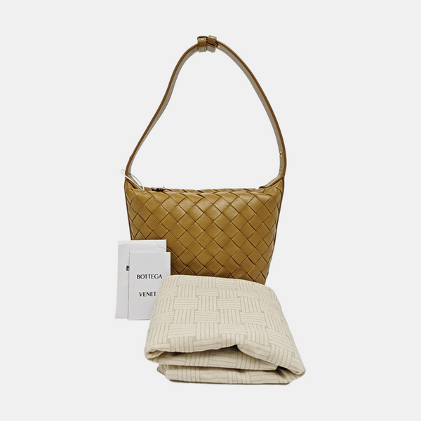 Lambskin Top Handle Bag Brown