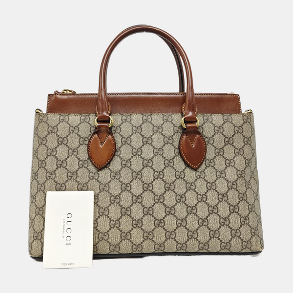 GG Blooms Monogram Coated Canvas Beige