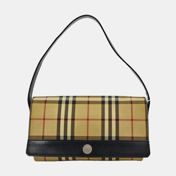 Coated Canvas Shoulder Bag Brown