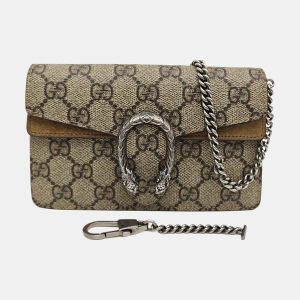 Dionysus Super Mini Monogram Coated Canvas Beige