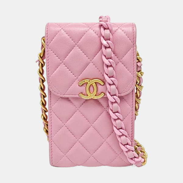 Authenticated pre-owned TRENDY CC Quilted Lambskin Pink - Shoulder Bag at Looply