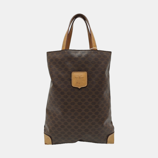 Coated Canvas Tote Bag Brown