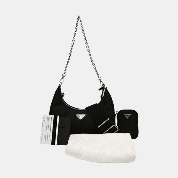 Authenticated pre-owned Re-Edition2005 Nylon Black - Shoulder Bag at Looply