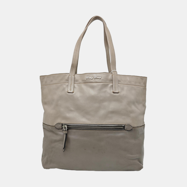 Calfskin Tote Bag Gray